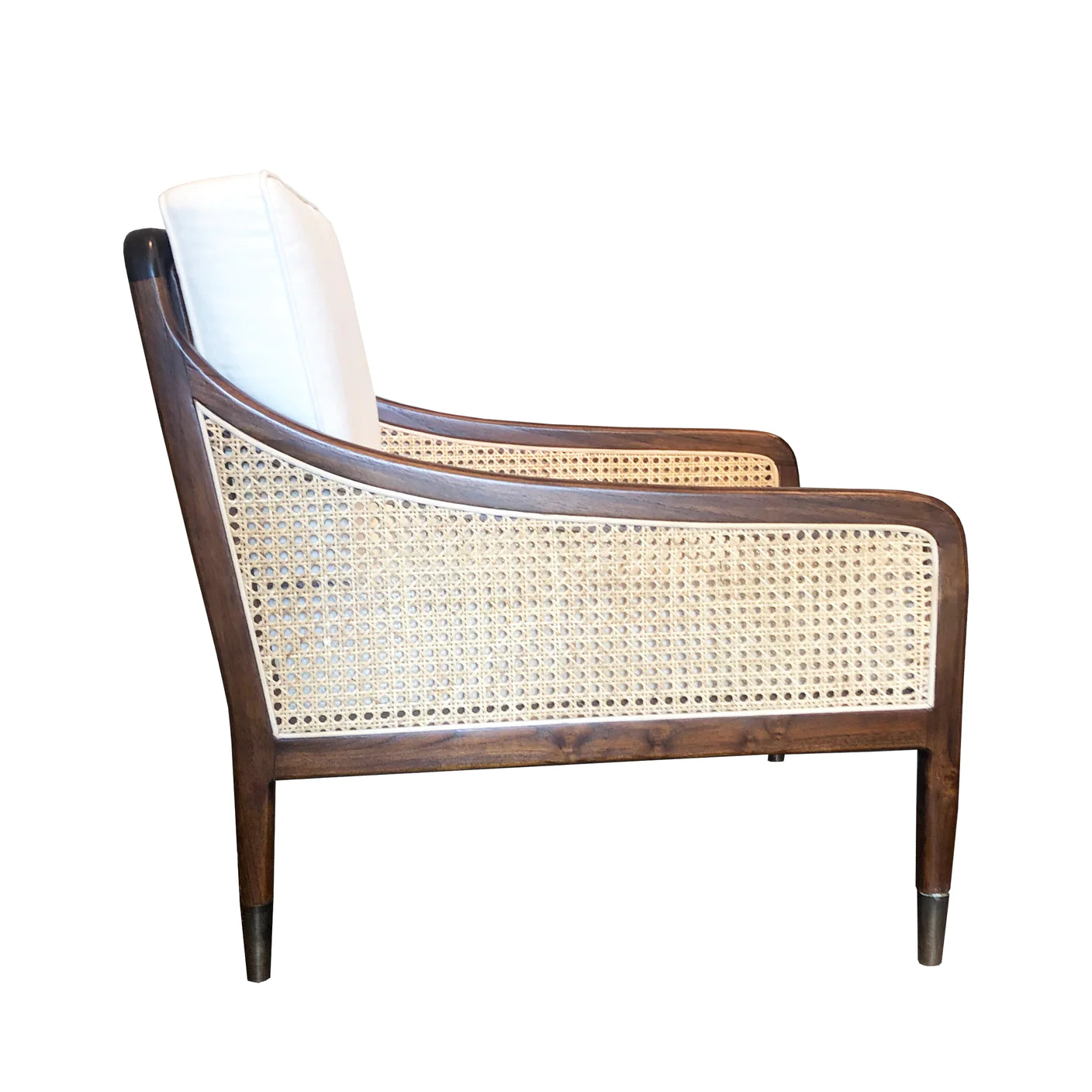 Safari Cane and Brass Armchair
