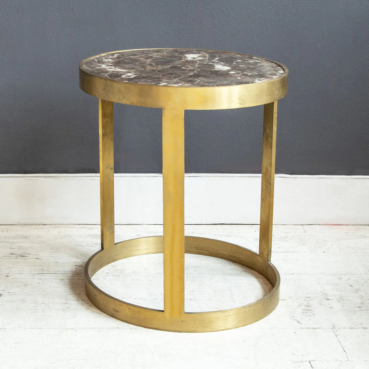 Hudson Circular Marble Top Side Table